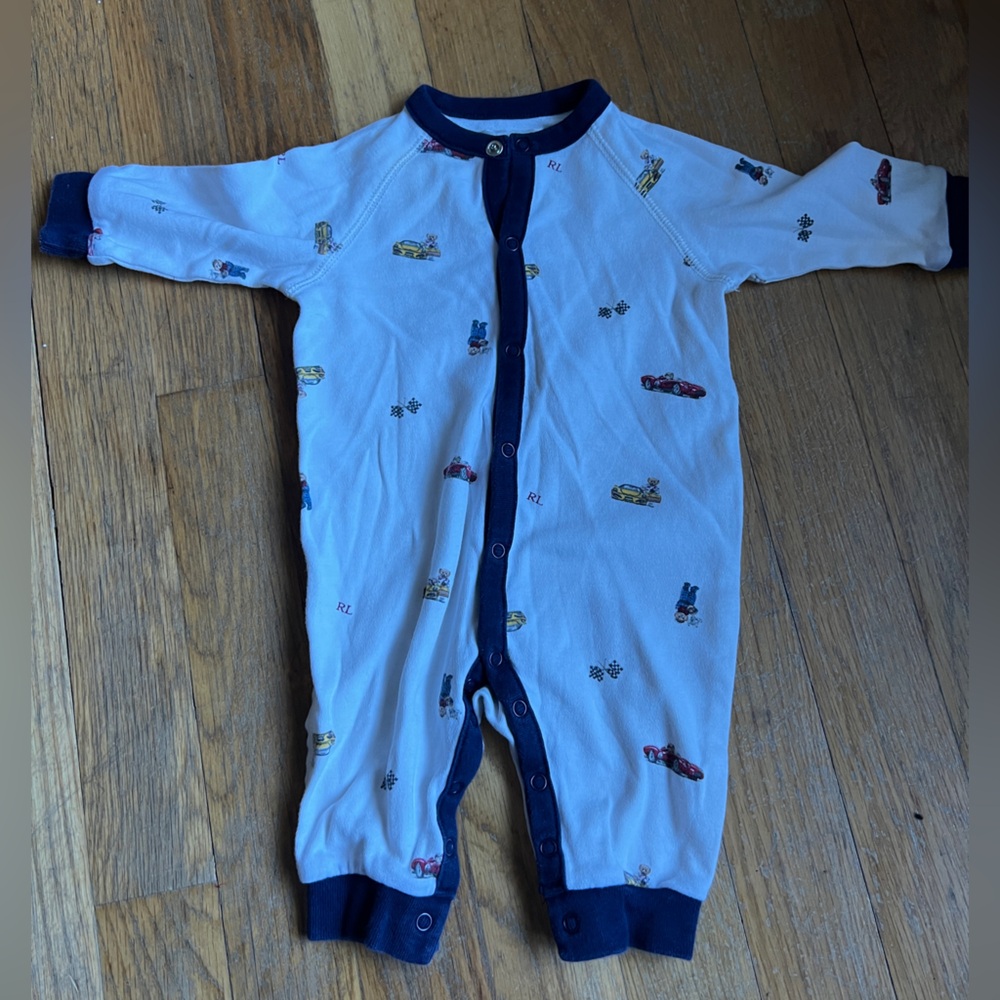Ralph Lauren Polo boys white romper coverall outfit 3 months B1G1 50% off